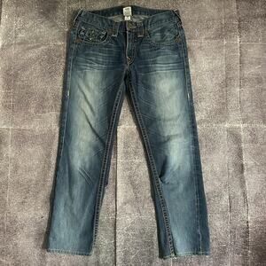 Men's Vintage Y2K True Religion USA Billy Big T Heritage Blue Jeans Sz 33 X 32